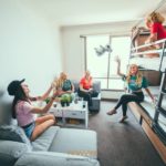 staying in a hostel dorm